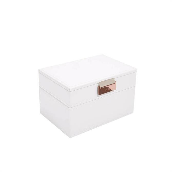 Stackers White & Rose Gold Mini Jewellery Box